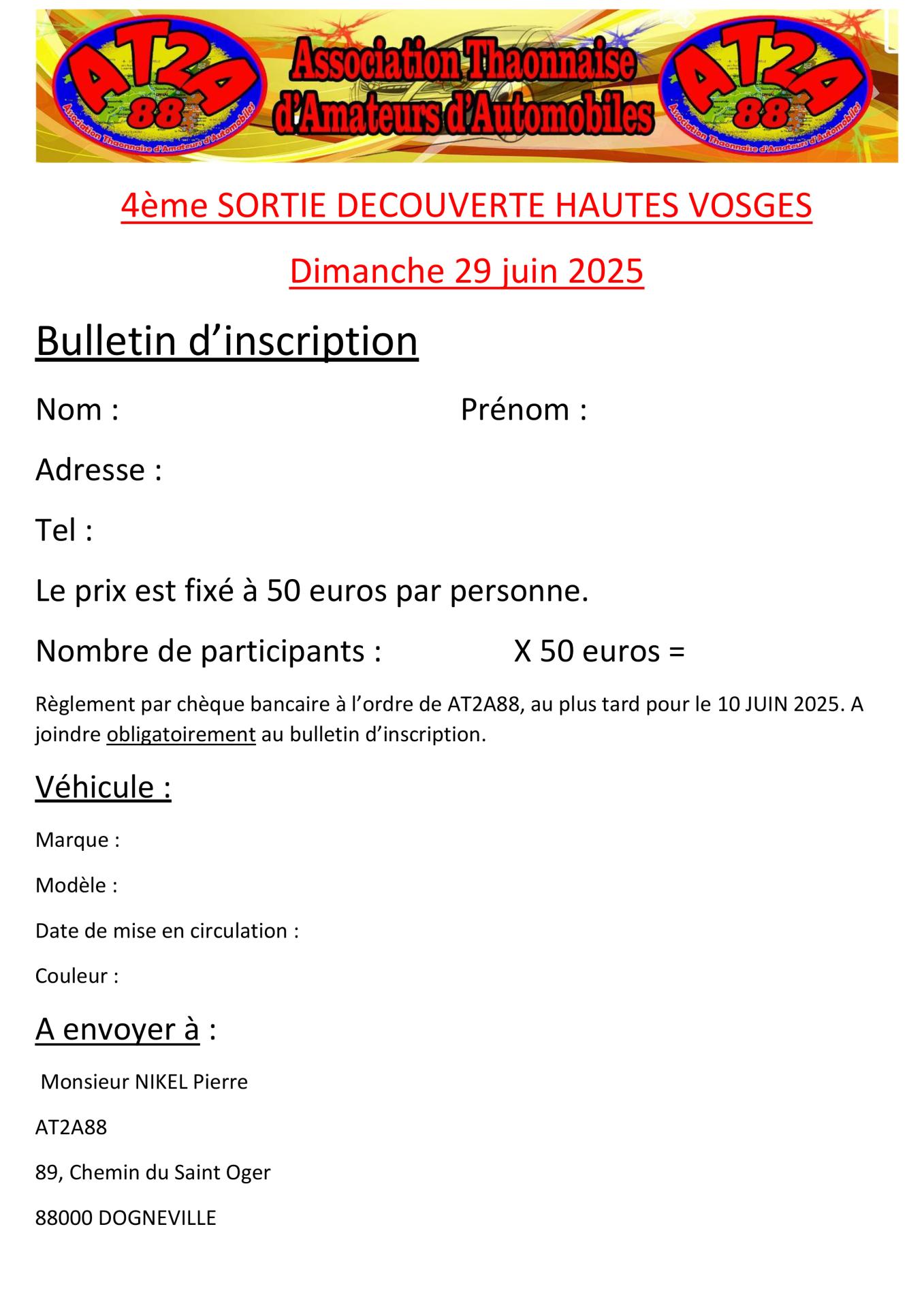 Bulletin d inscription